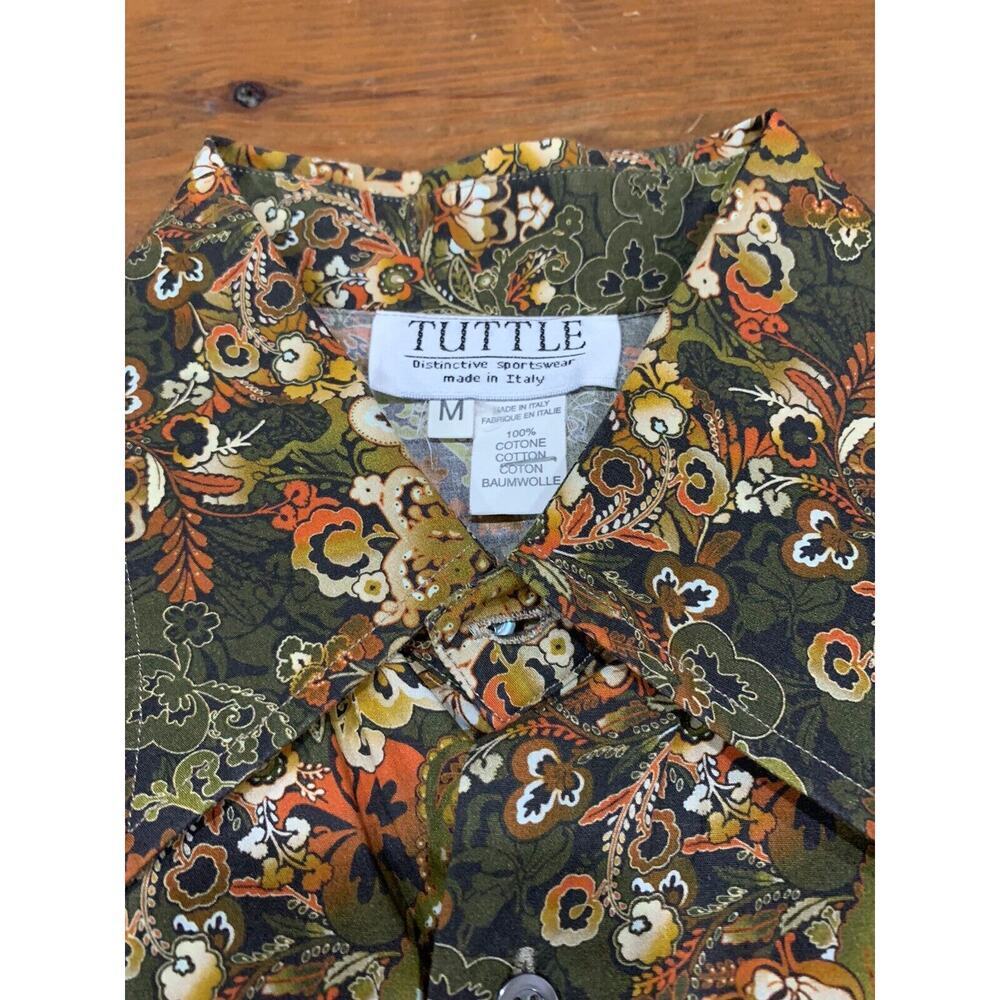 Tuttle Men's Long Sleeve Shirt Button Front Long Sleeve Floral Size Medium - Picture 2 of 3